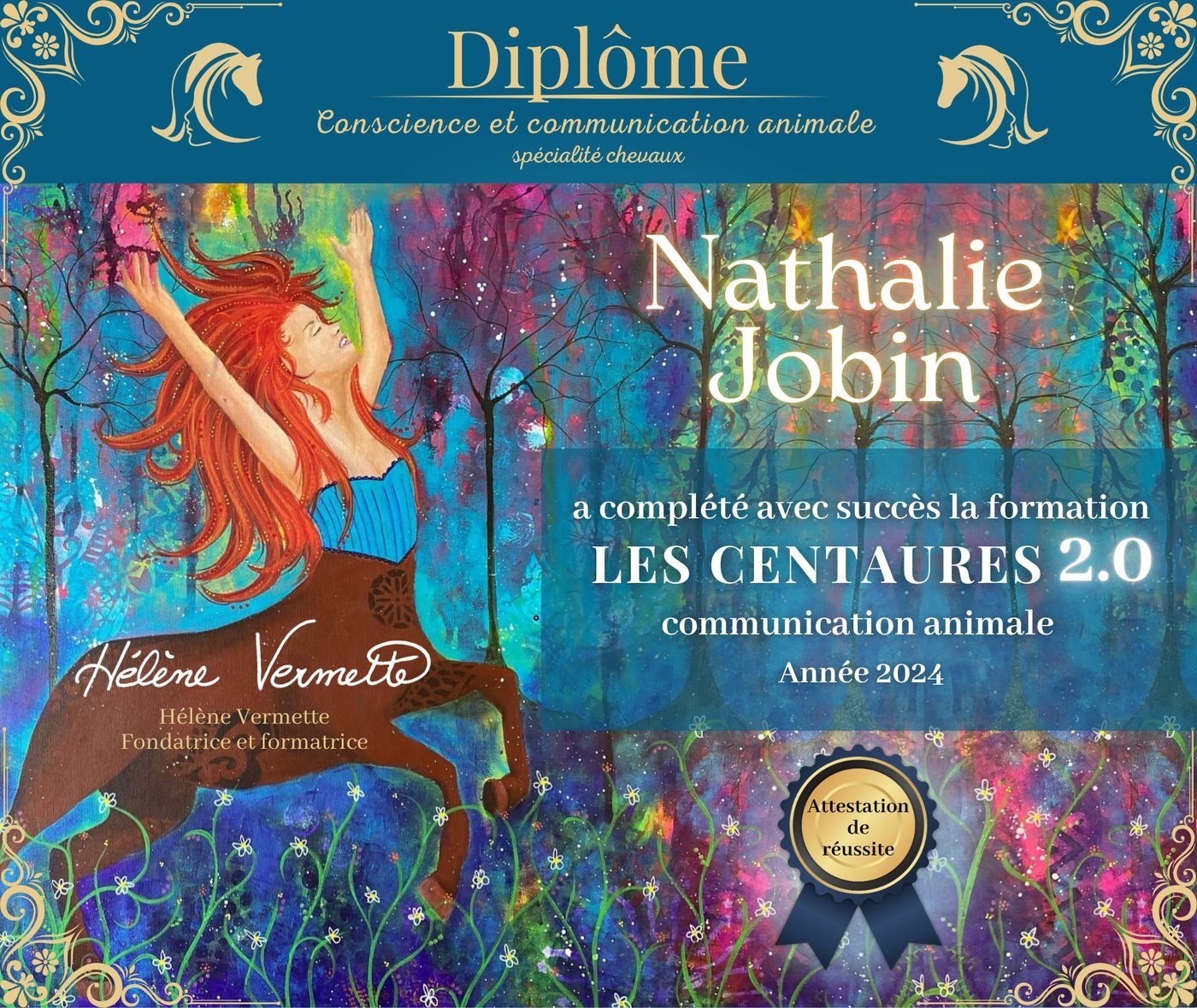 Diplôme de communication animale — Nathalie Jobin