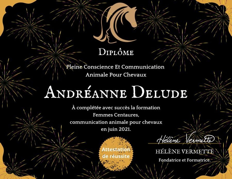 Diplôme de communication animale — Andréanne Delude