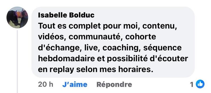 Témoignage — Isabelle Bolduc